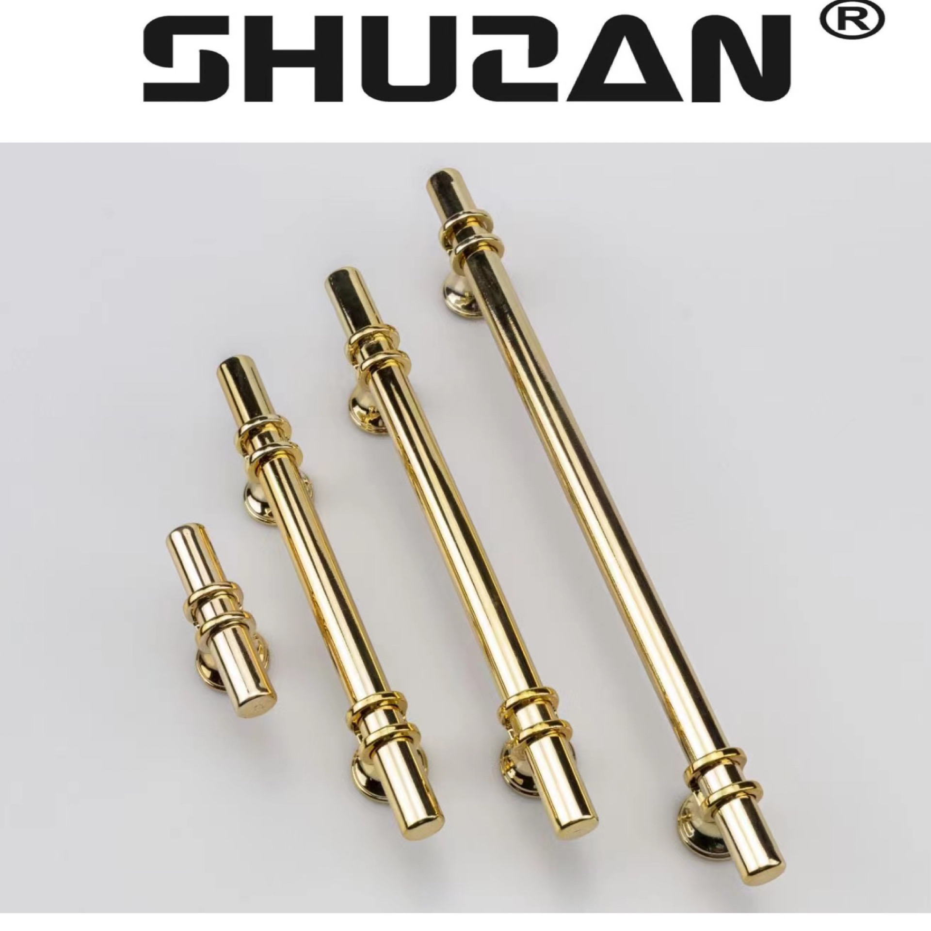 Shuzan well-known brand golden aluminum alloy furniture handles, T-shaped single-hole handles, door handles, wardrobe drawers, kitchenware, hardware accessories, black XH-002 003 Item Picture