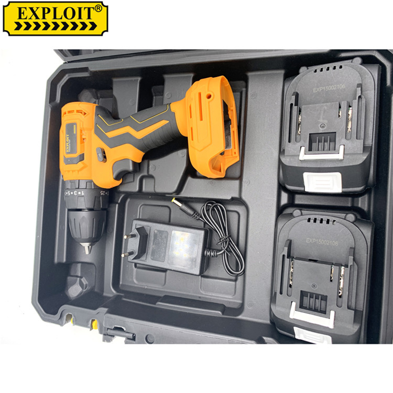 EXPLOIT  21V锂电电钻套装  家庭常用组合套装工具  两电一充电钻套装详情图5