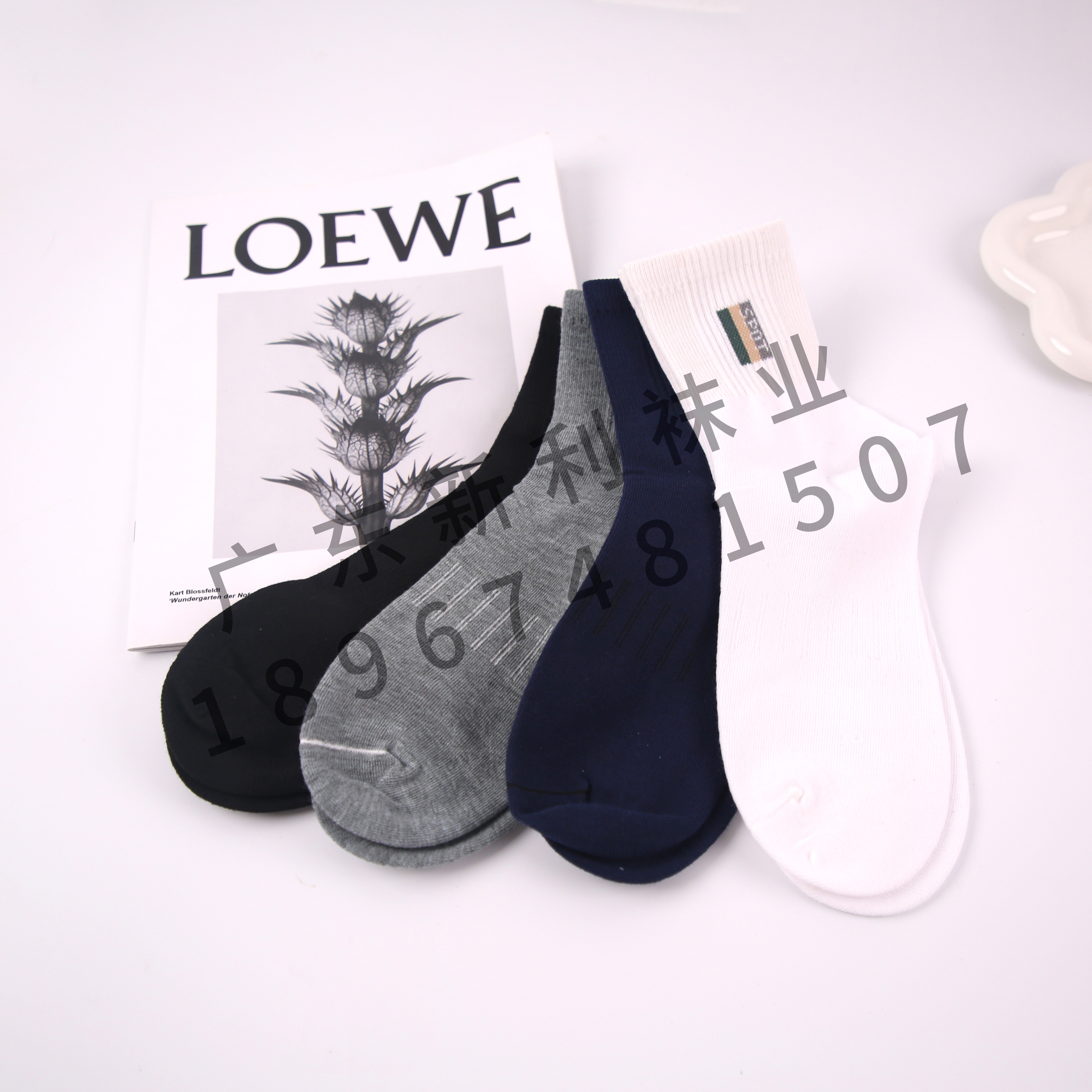 运动、休闲棉袜实物图