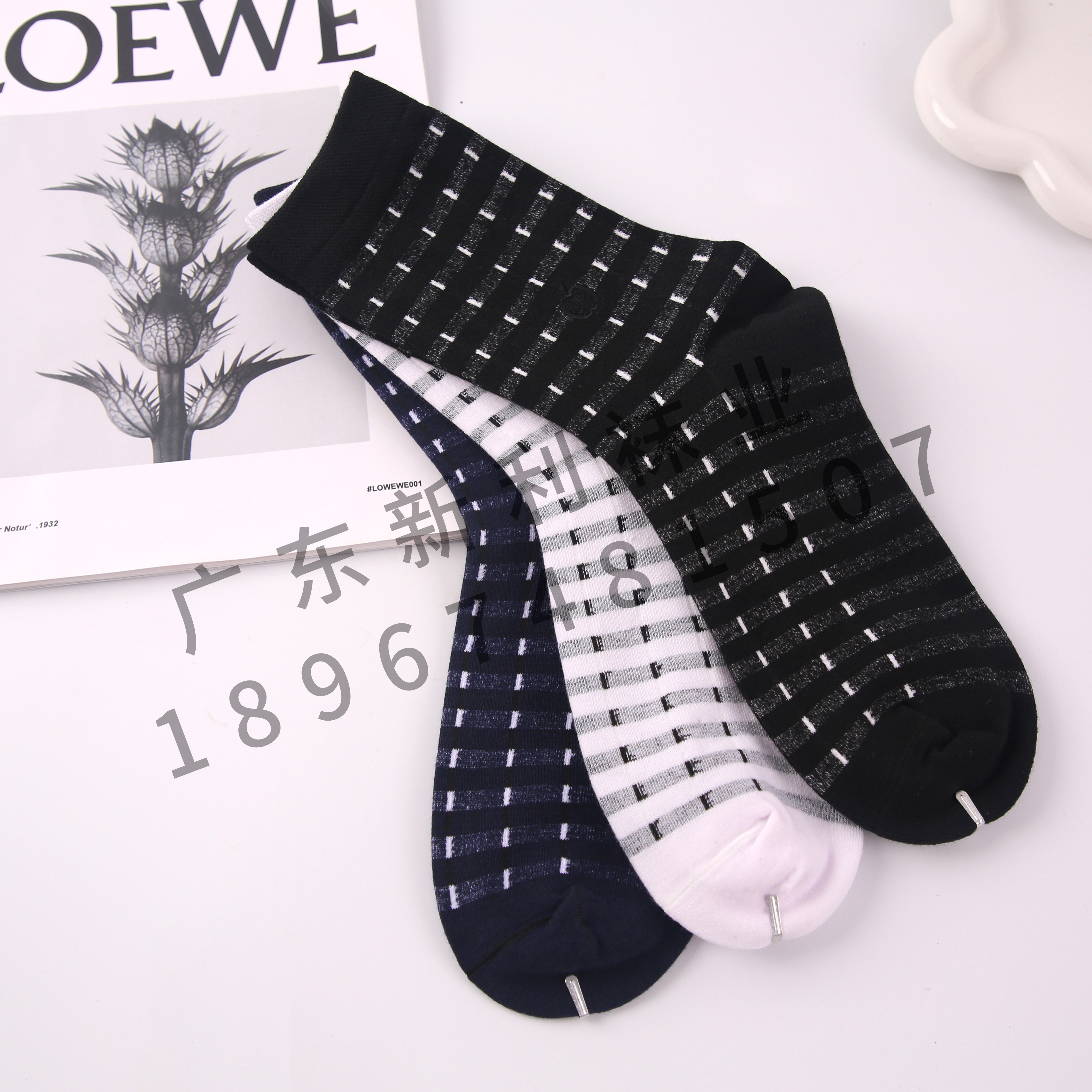 运动、休闲棉袜实物图