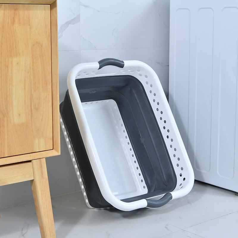 Multi-functional foldable storage basket