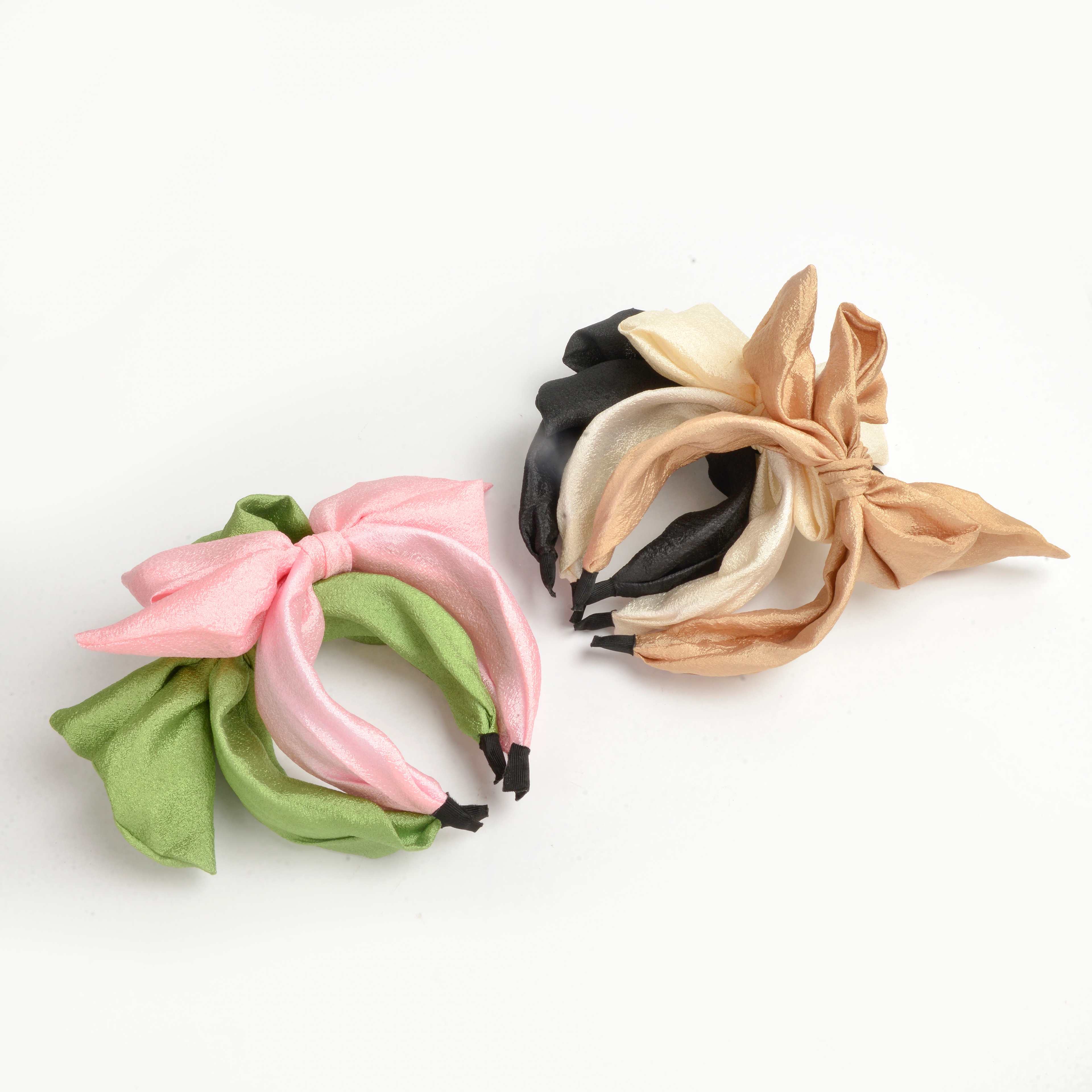 2022 New trendy, elegant, simple and retro solid color large bow hair band fabric hair band