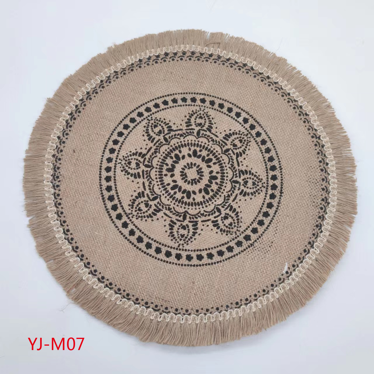 Ins-style Nordic woven coasters, placemats, cotton and linen tablecloths, table heat insulation pads, pvc waterproof and oil-resistant, Western placemats, European-style home jute decorative pads details Picture