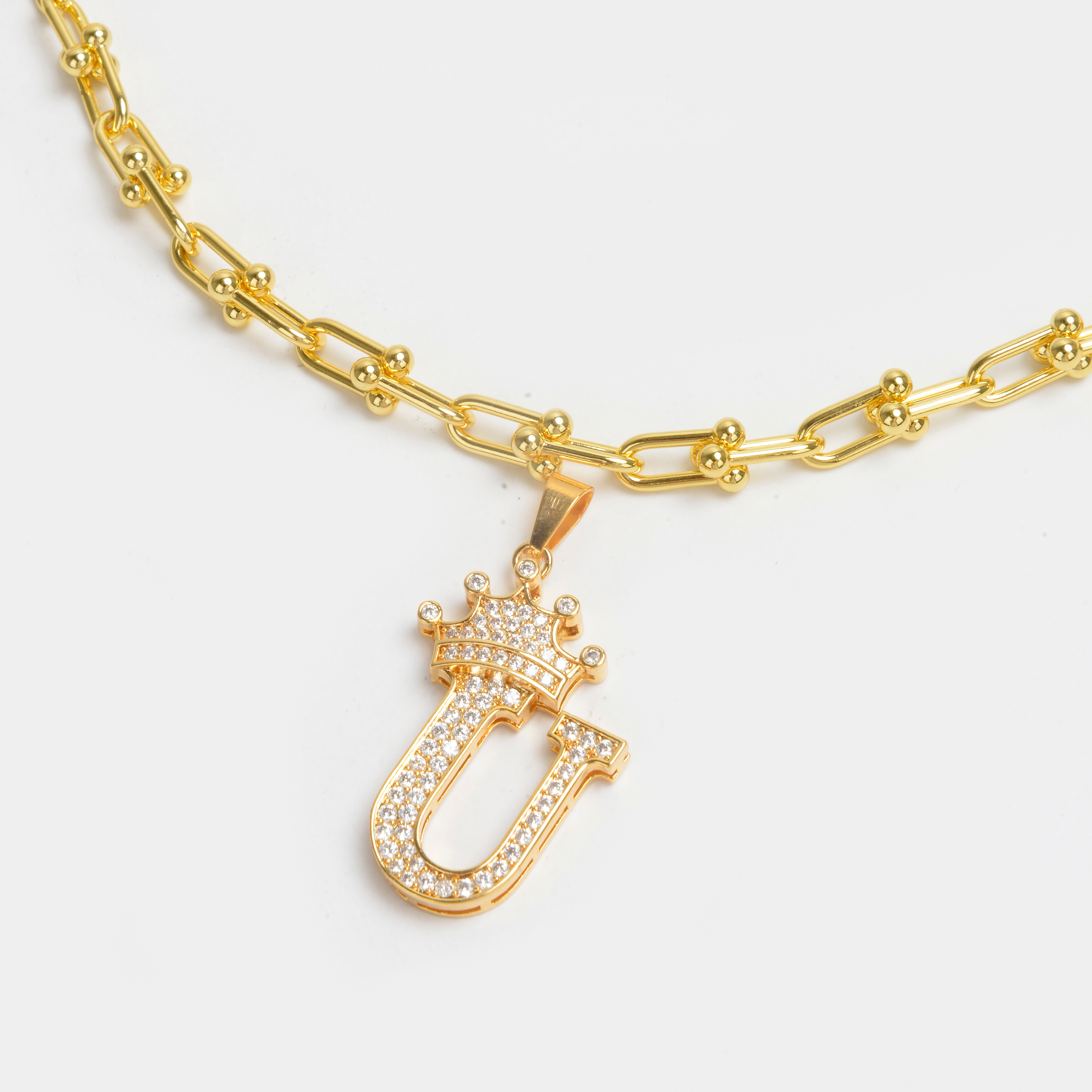 2022 nuevo alfabeto chapado en oro collar con diamantes collar de red 17