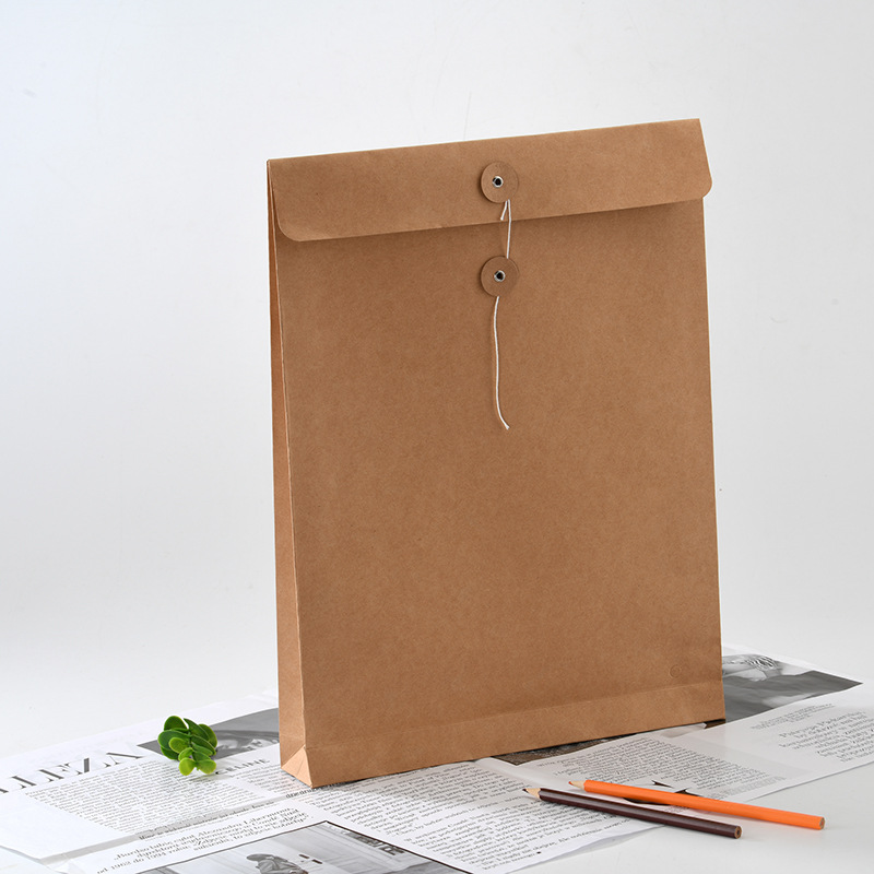 Rope-wrapped clothing file bag, A4 kraft paper file bag, information bag Specification image