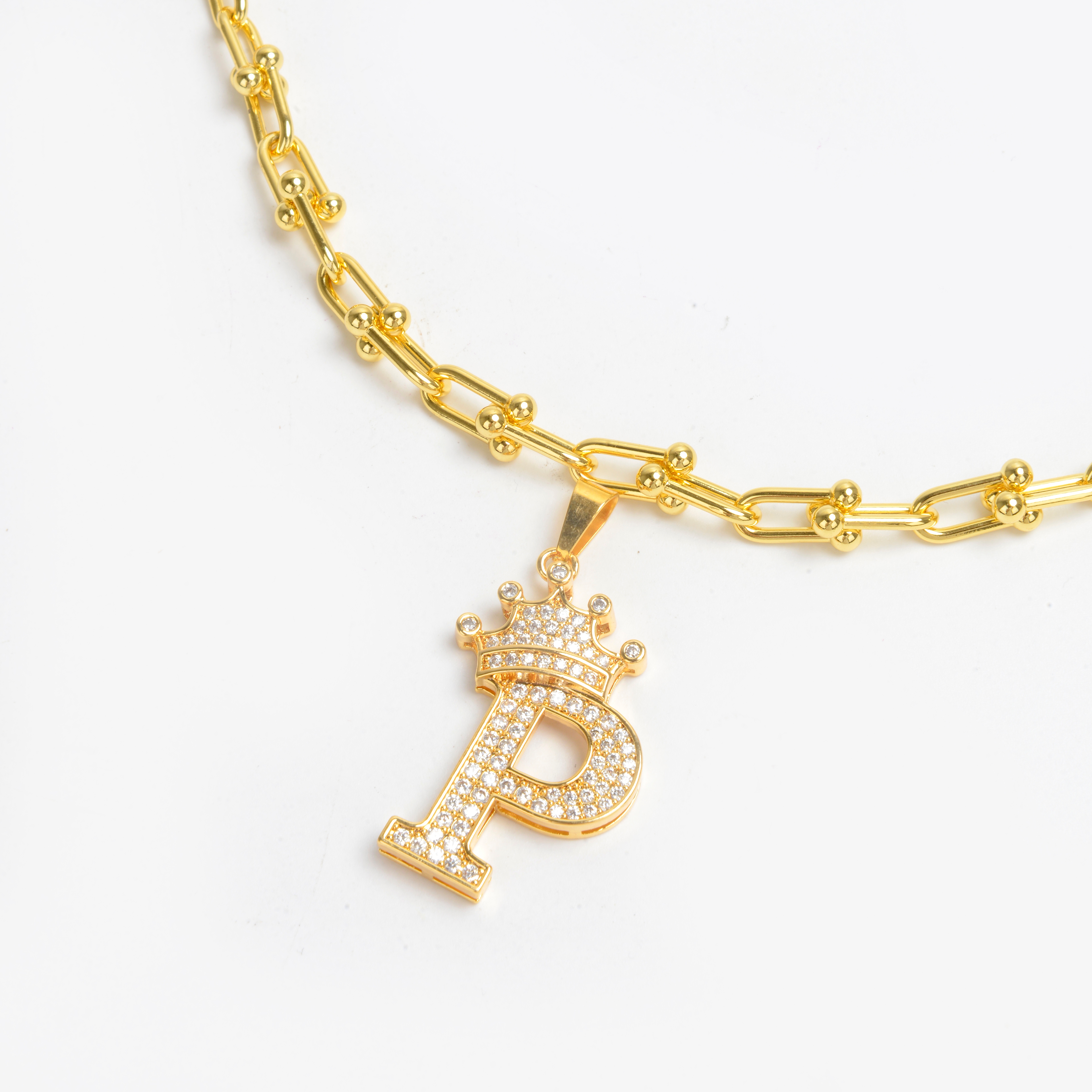 2022 nuevo alfabeto chapado en oro collar con diamantes collar de red 13