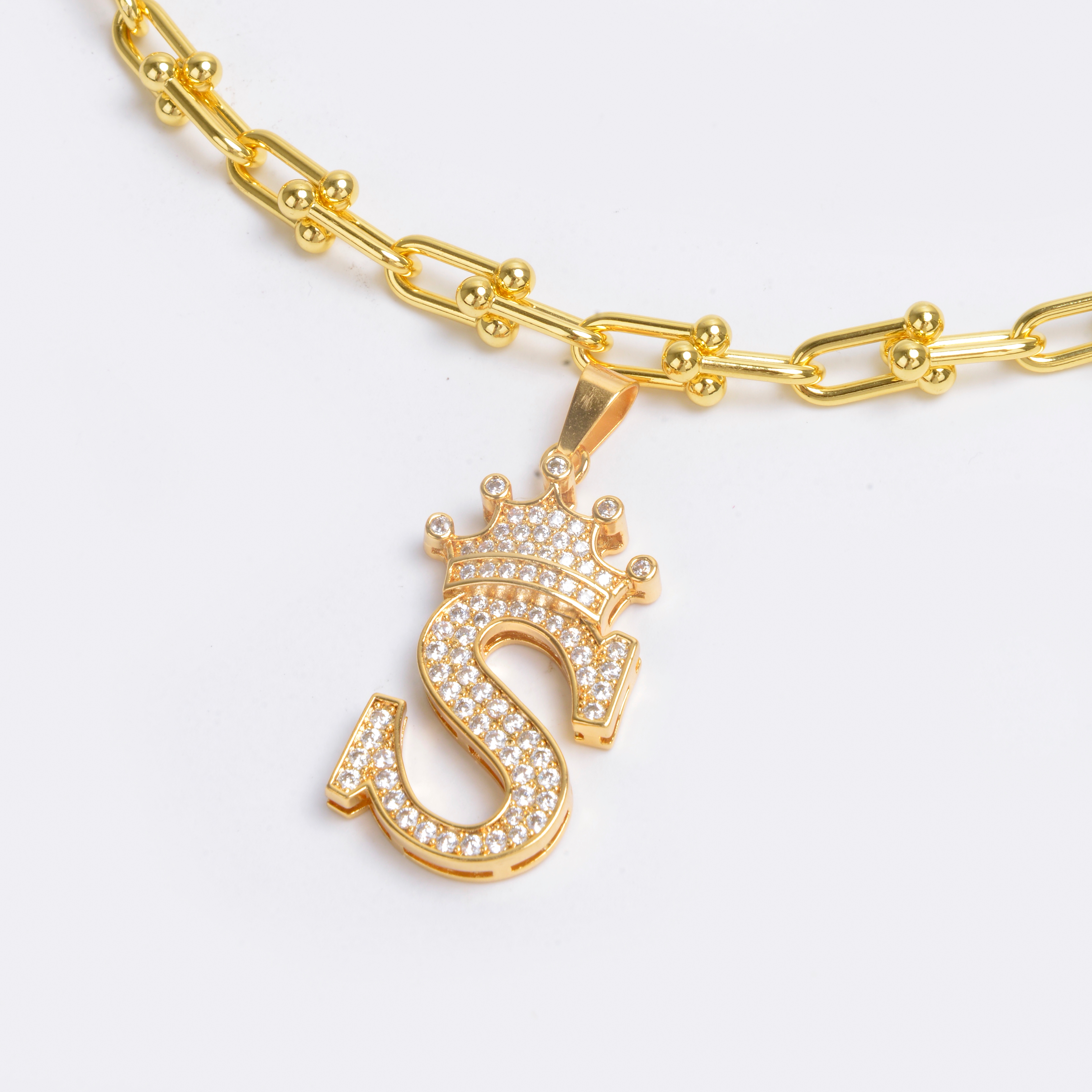 2022 New Style gold-plated and diamond-encrusted Letter Necklace, Internet Celebrity Necklace 16
