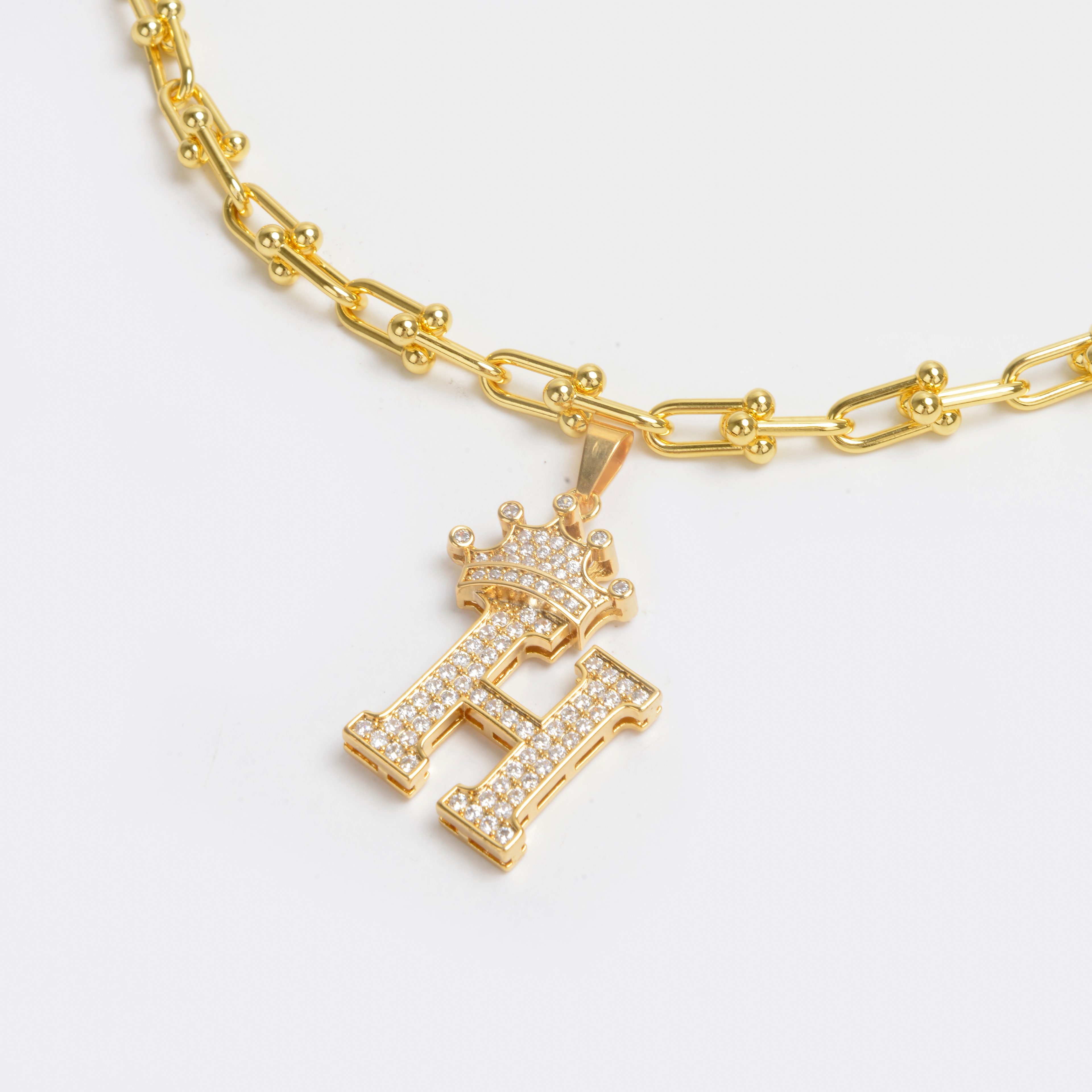 2022 New Style Gold-plated Letter Necklace with diamonds, internet-famous Necklace 7