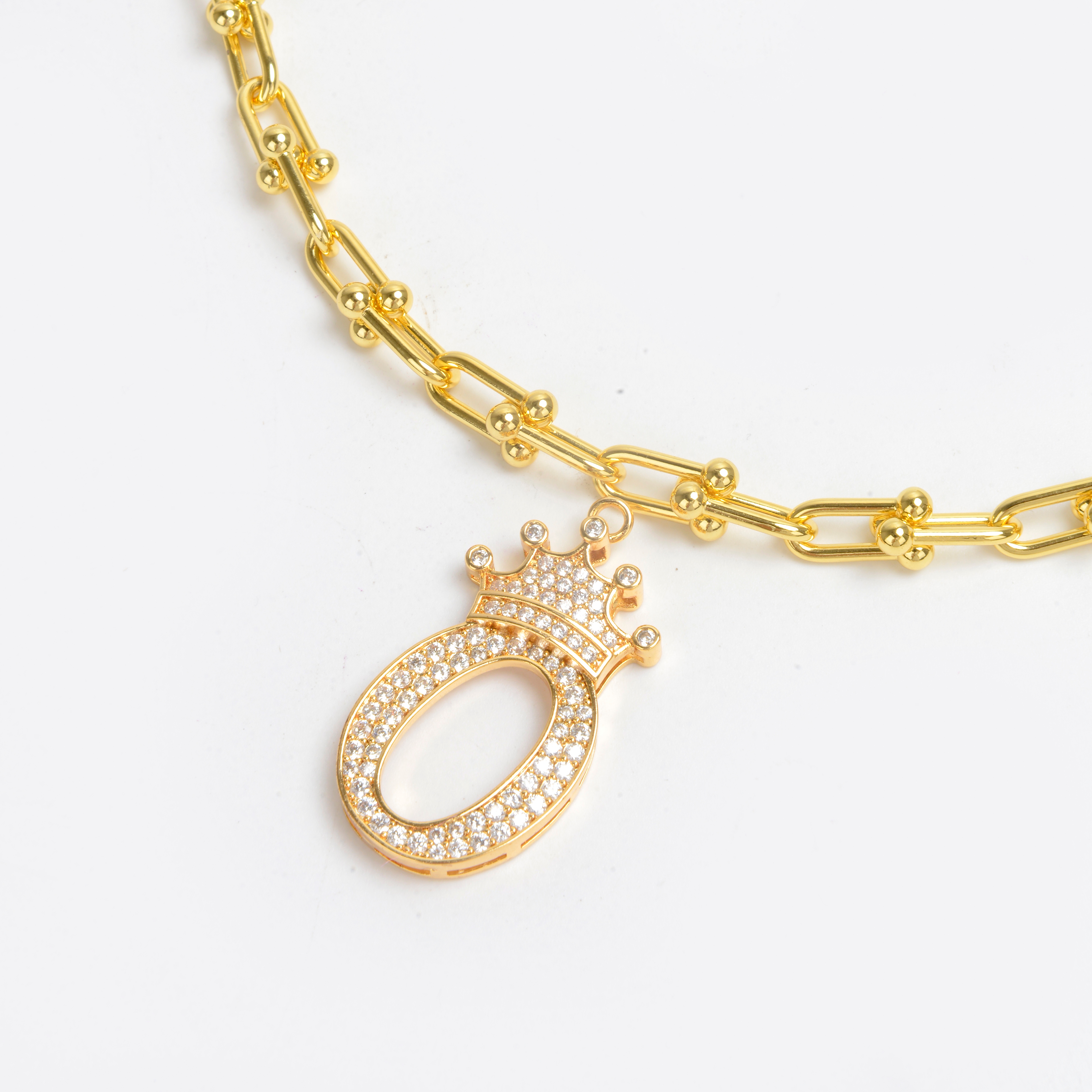 2022 nuevo alfabeto chapado en oro collar con diamantes collar de red red 12
