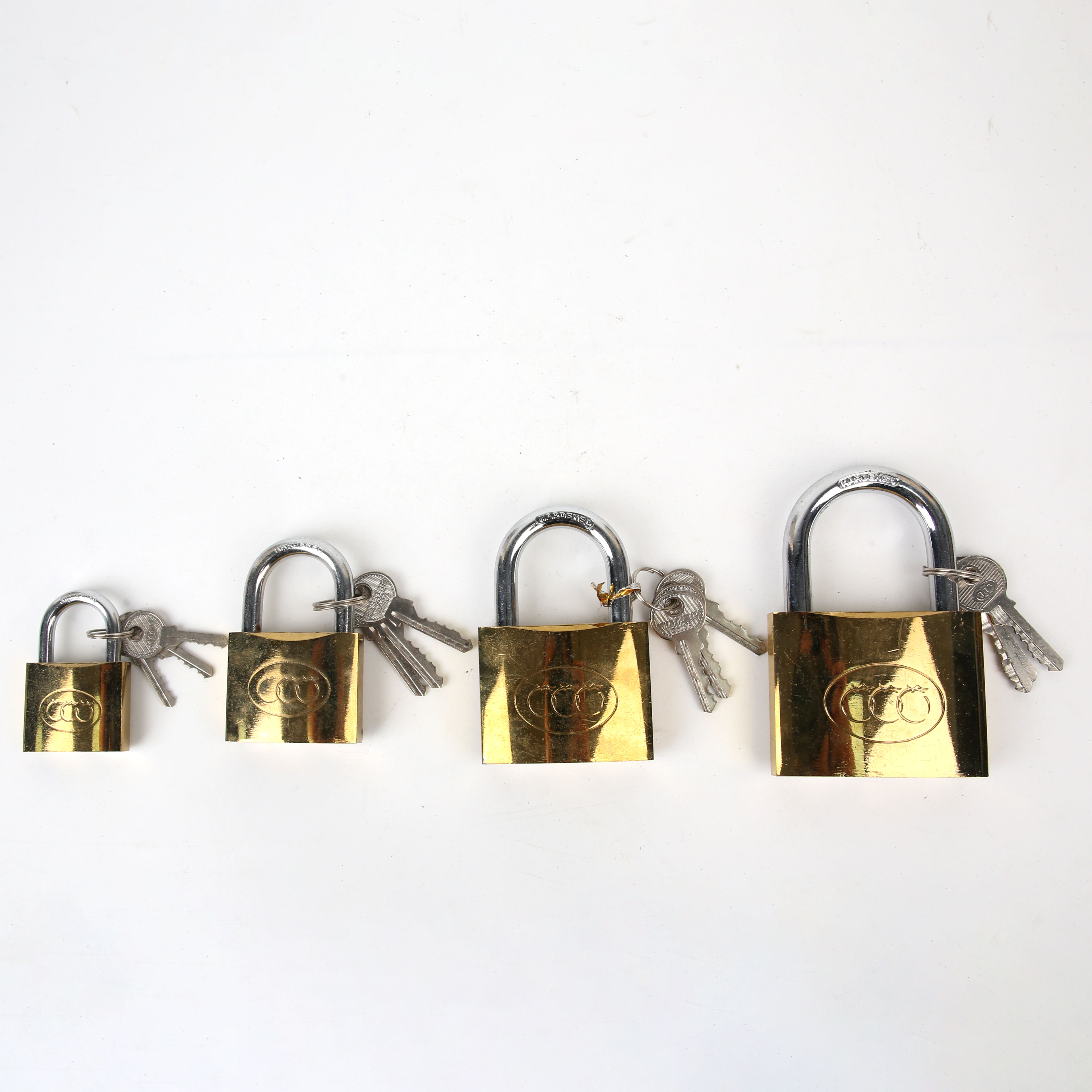 叶片锁金色银色砂光铜锁 电镀锁，叶片电镀锁，挂锁