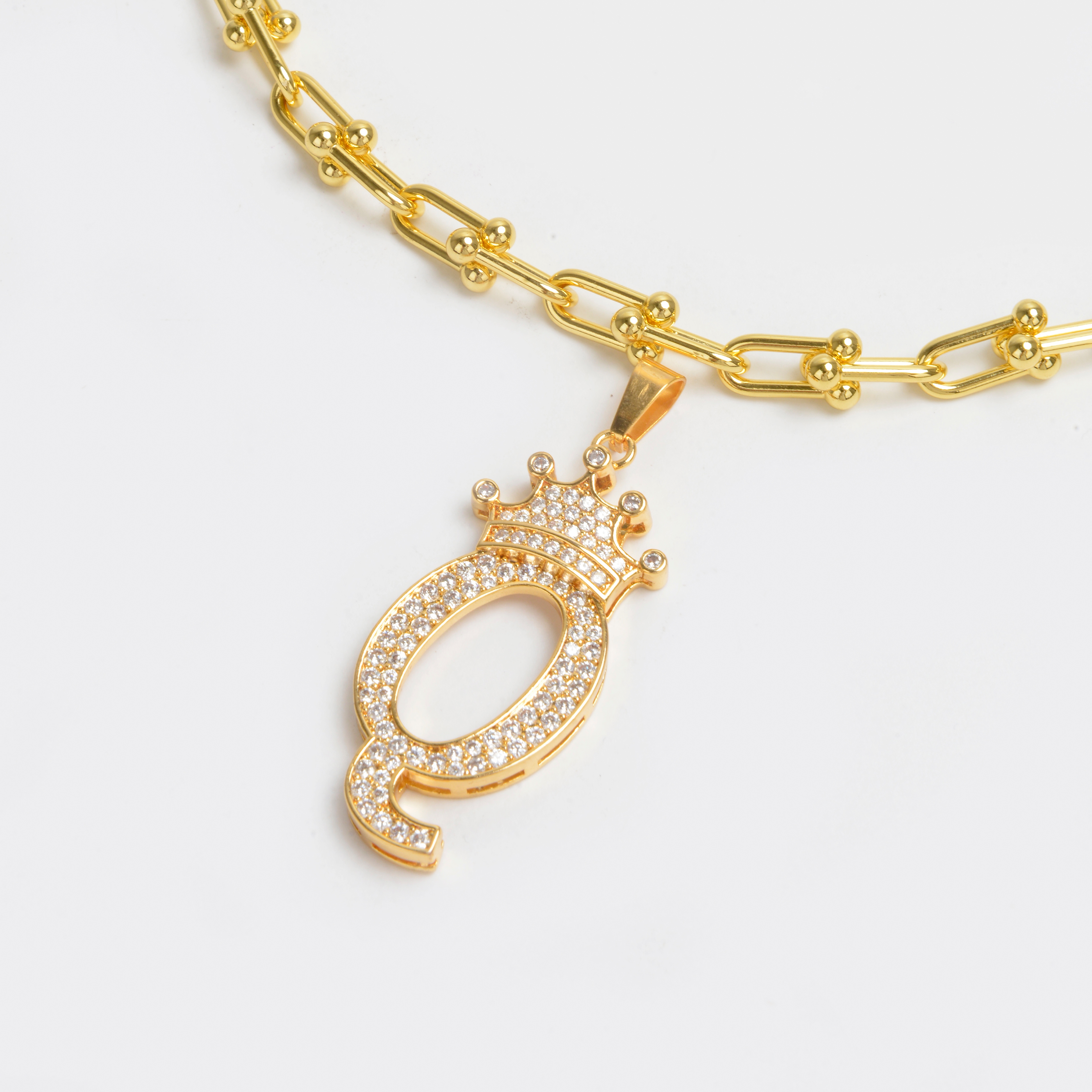 2022 nuevo alfabeto chapado en oro collar con diamantes collar de red 14