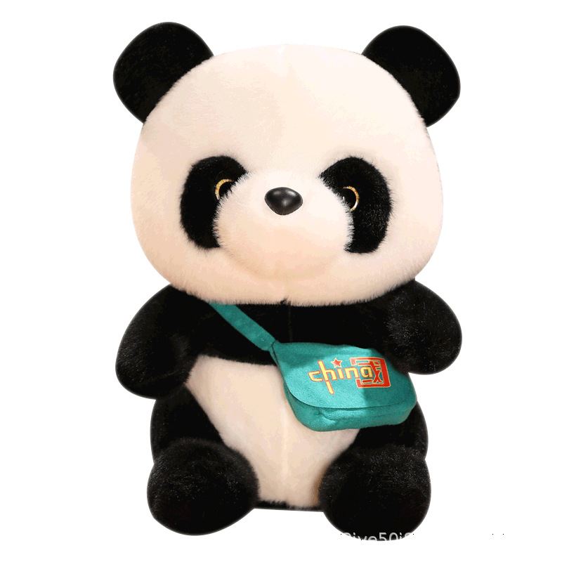 批发呆萌中国熊猫公仔可爱毛绒玩具玩偶抱睡送女熊猫布娃娃详情图5