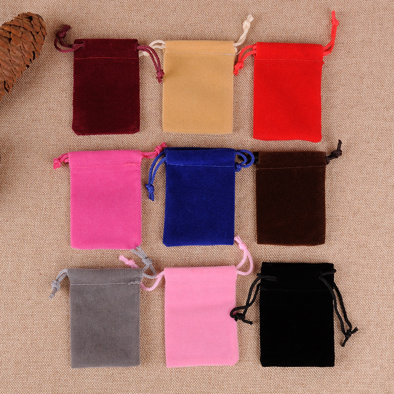 Velvet drawstring, velvet cloth bags, drawstring bags, ribbon jewelry, cloth bags, logos, starting from 1,000 pieces Specification image