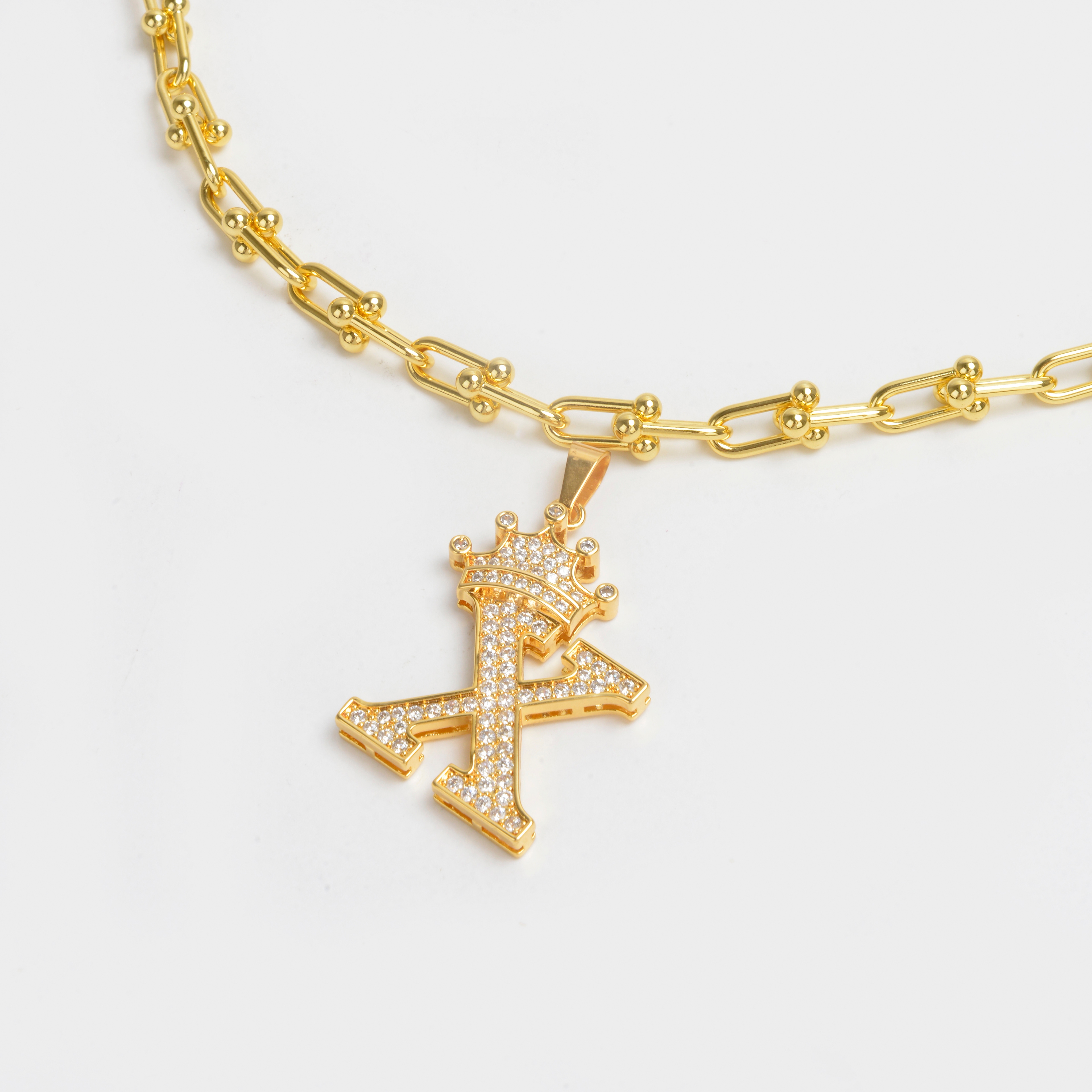 2022 nuevo alfabeto chapado en oro collar con diamantes collar de red 19