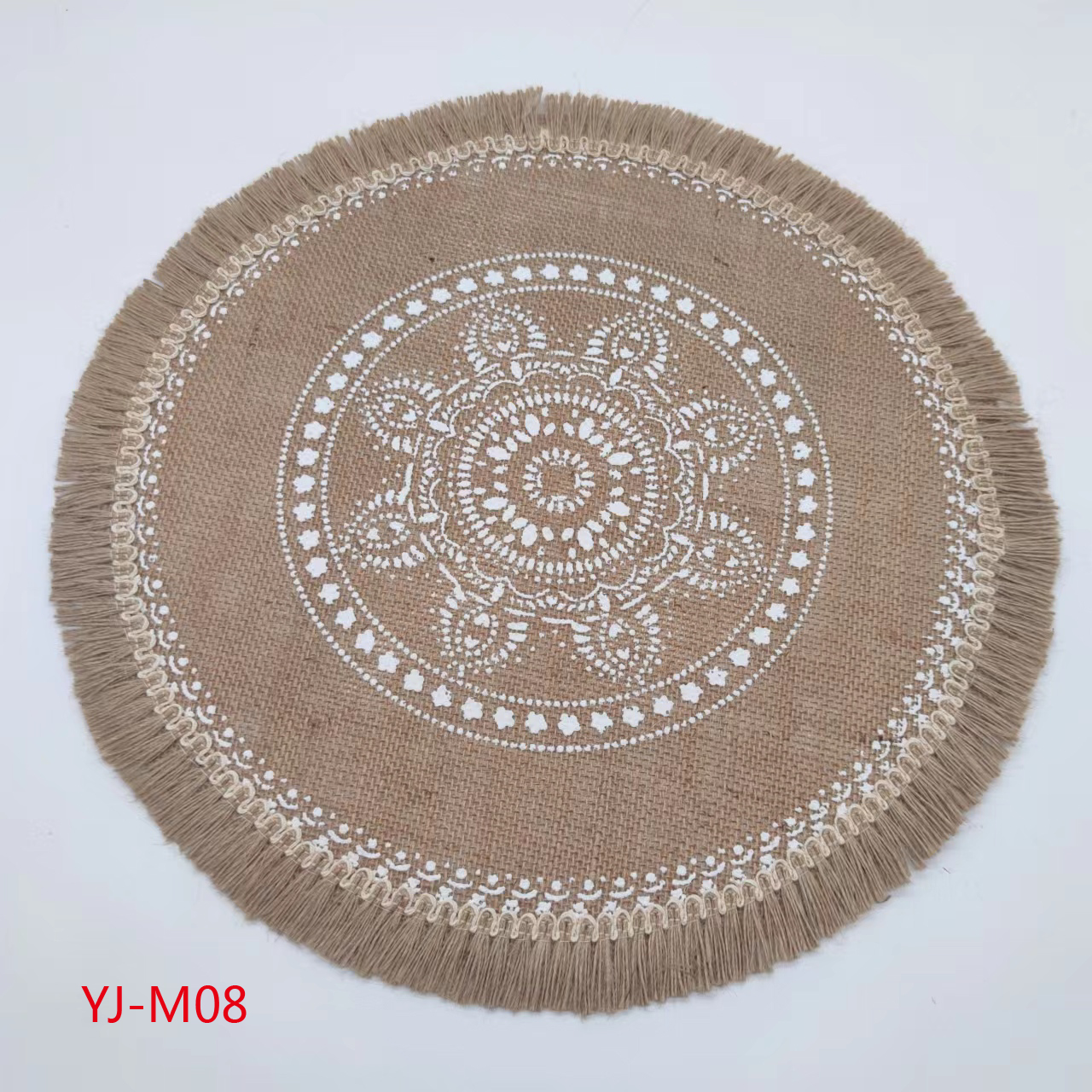 Ins-style Nordic woven coasters, placemats, cotton and linen tablecloths, table heat insulation pads, pvc waterproof and oil-resistant, Western placemats, European-style home jute decorative pads Specification image