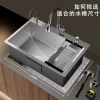 Hand-thickened stainless steel kitchen nano sink, household large sink, draining vegetable basin, faucet Angle valve, single sink Application Scenario