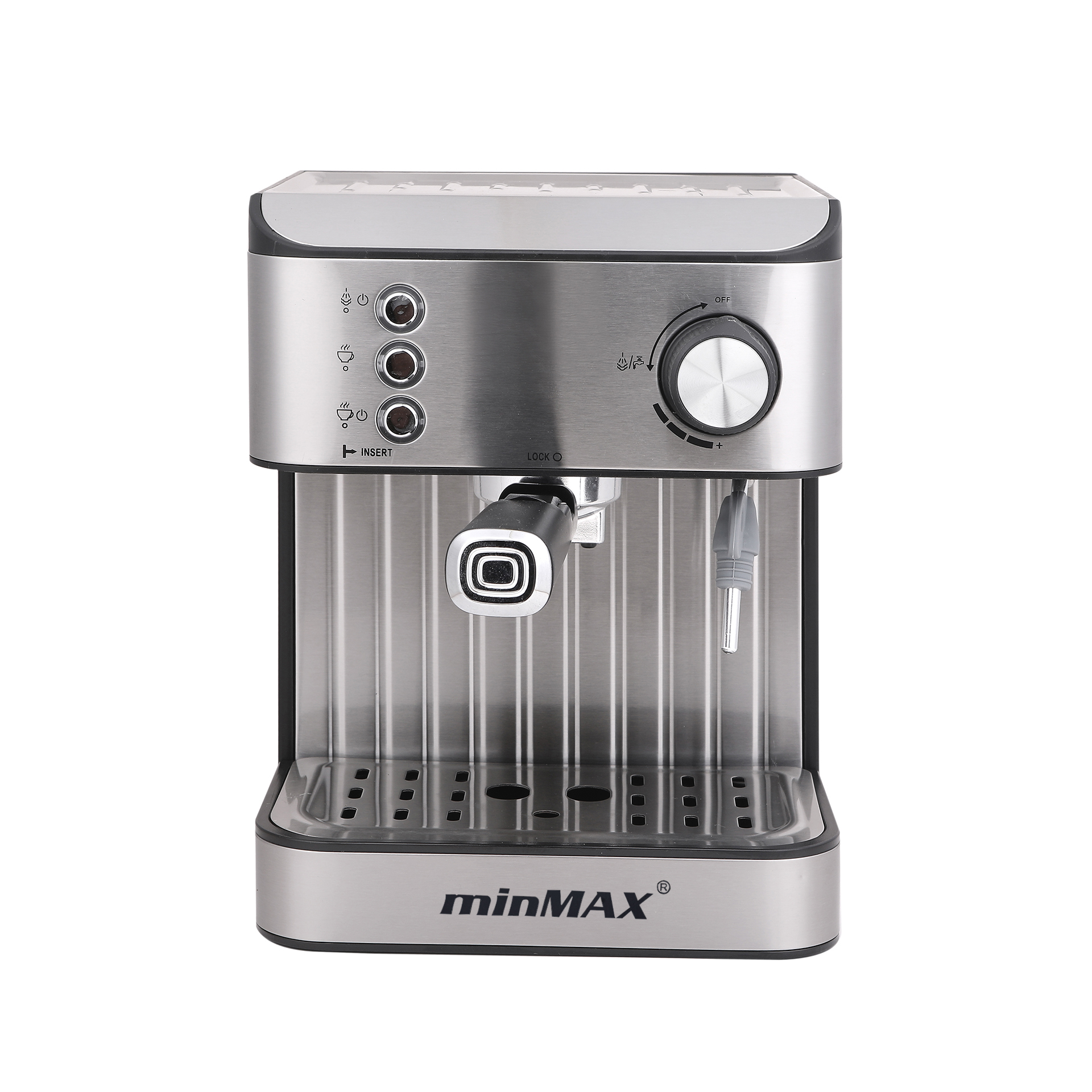 The new minMAX coffee machine 6818 is a semi-automatic Italian steaming and brewing coffee machine directly supplied by the manufacturer