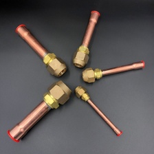 加厚空调内机铜管带接头带管单接头6 10 12 16 19焊接头纯紫铜管