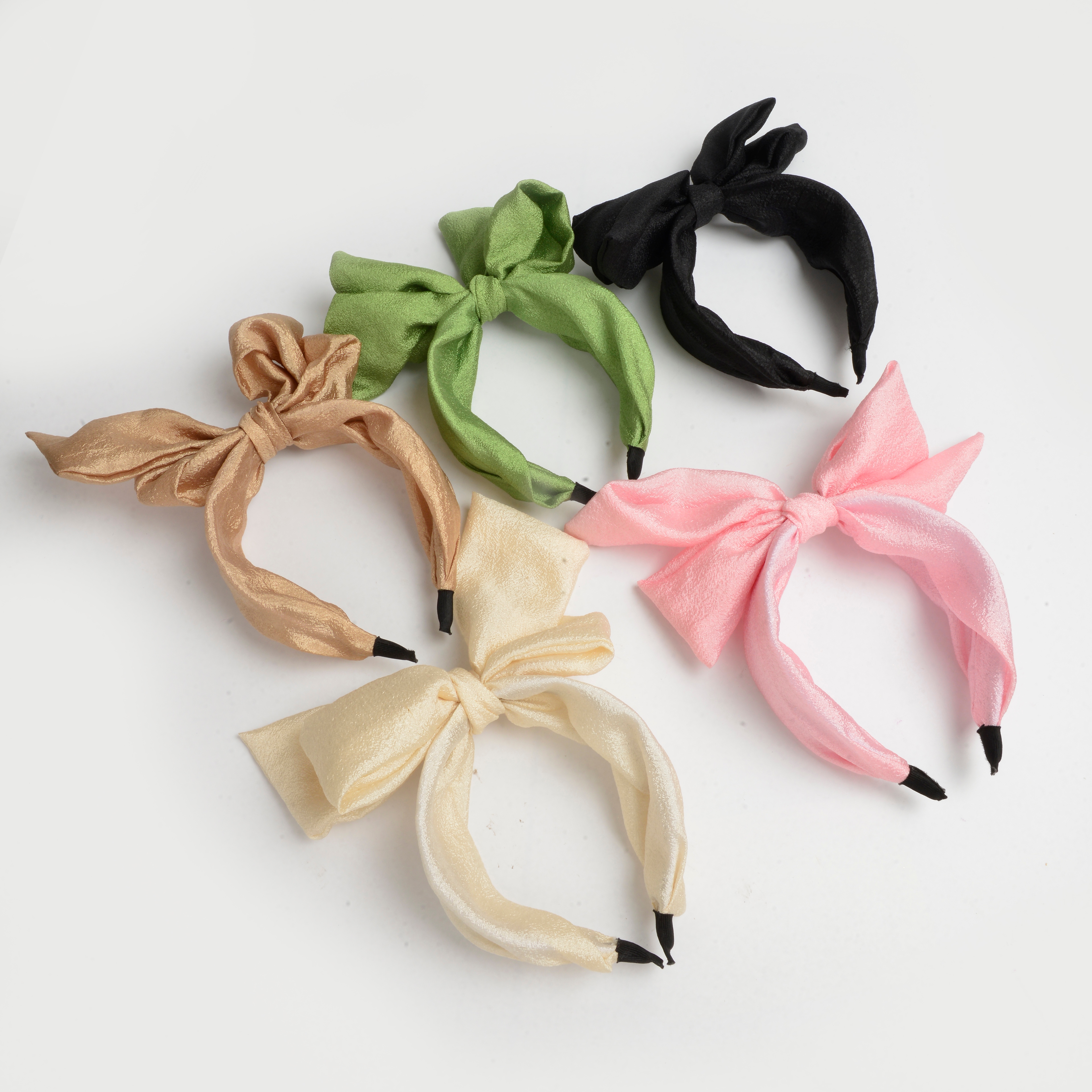 2022 New trendy, elegant, simple and retro solid color large bow hair band fabric hair band Specification image