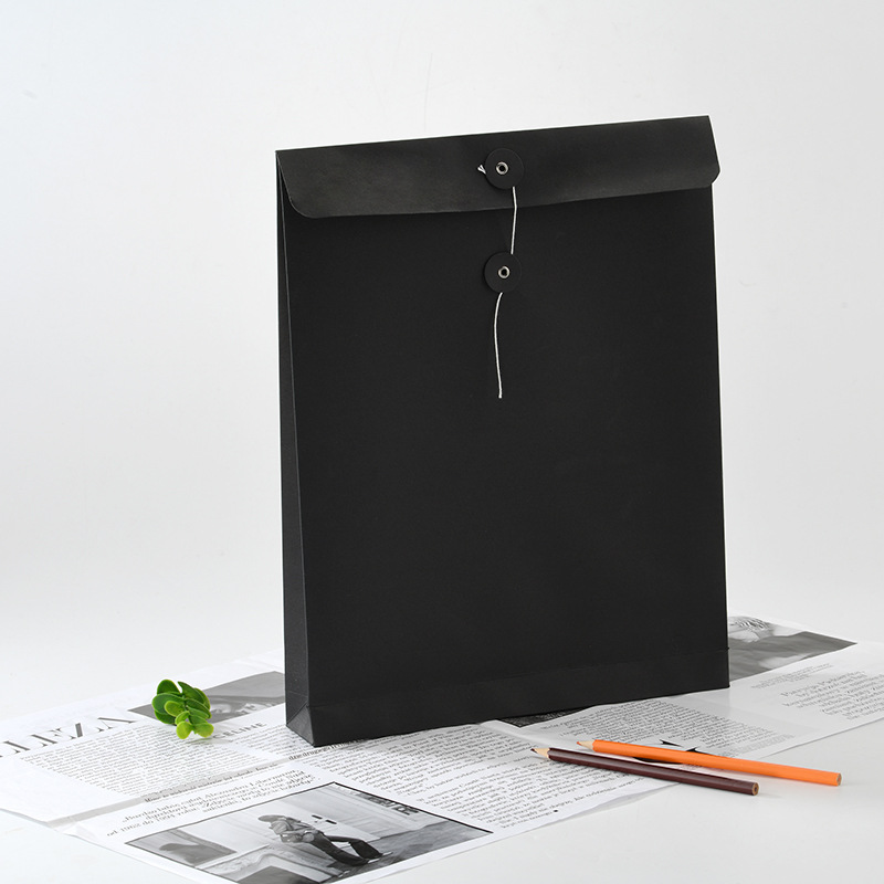 Rope-wrapped clothing file bag, A4 kraft paper file bag, information bag details Picture