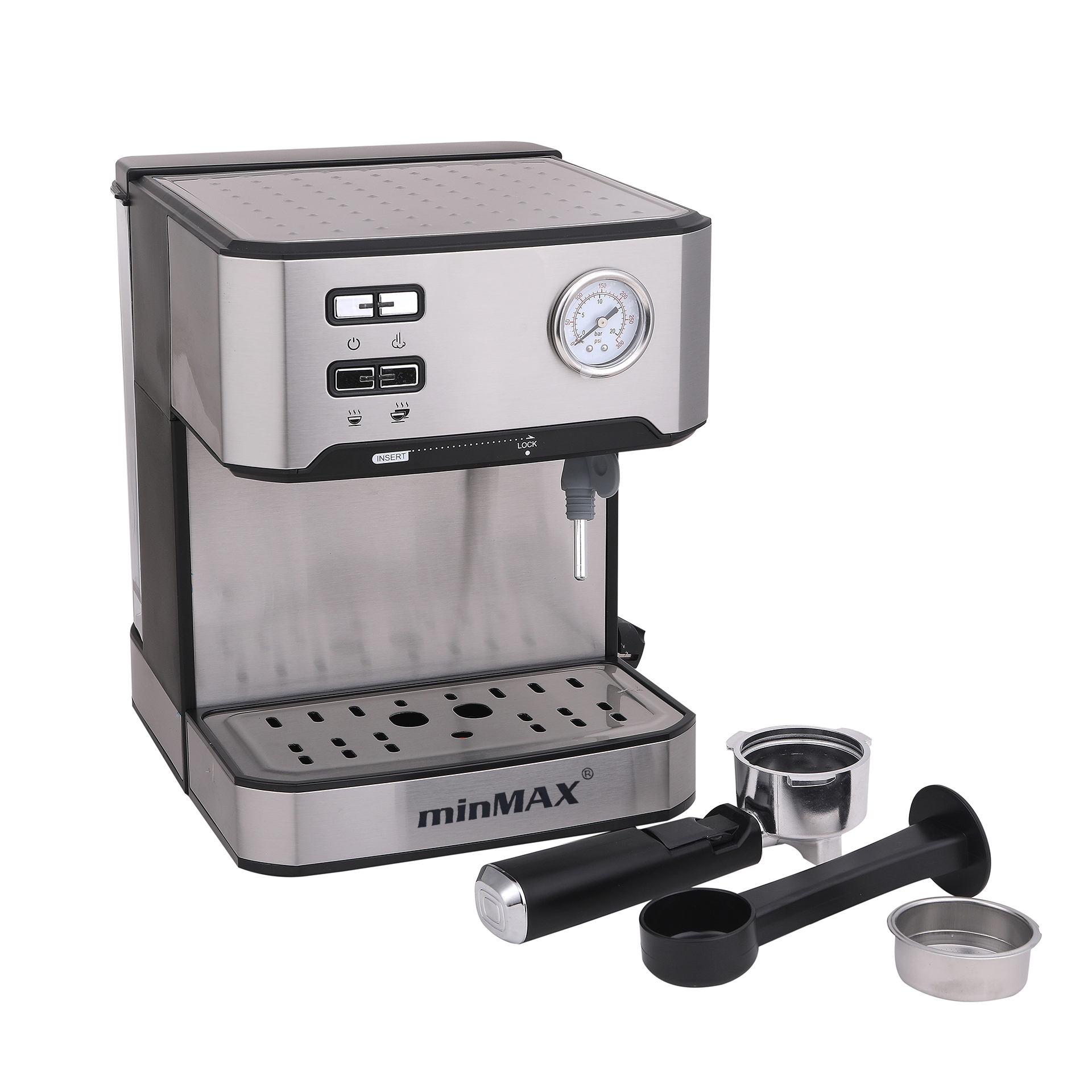 The new minMAX coffee machine 6836 is a semi-automatic Italian steaming and brewing coffee machine directly supplied by the manufacturer Specification image