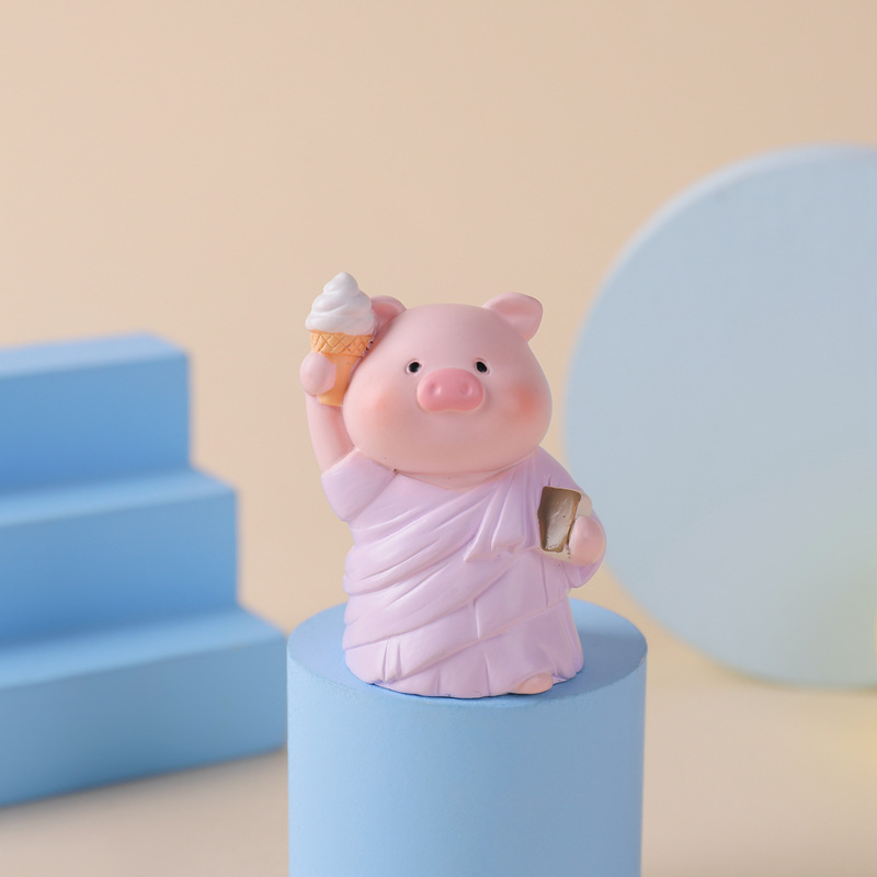 Creativo lindo viaje alrededor del mundo cerdos cerdos artesanías de resina objetos de decoración para vehículos hogar escritorio gadget Application Scenario