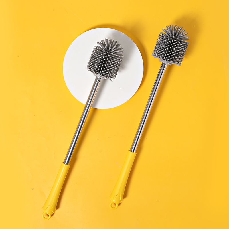 Non-drilling hydraulic long-handled toilet brush, wall-mounted liquid filling toilet cleaning brush, bathroom cleaning brush Item Picture