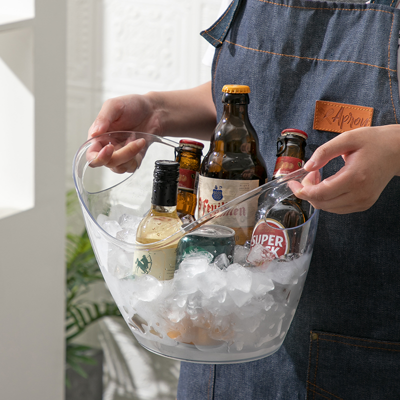 Boat-shaped PC transparent ice bucket, bar, KTV, beer, champagne ice bucket, household fruit preservation bucket Specification image