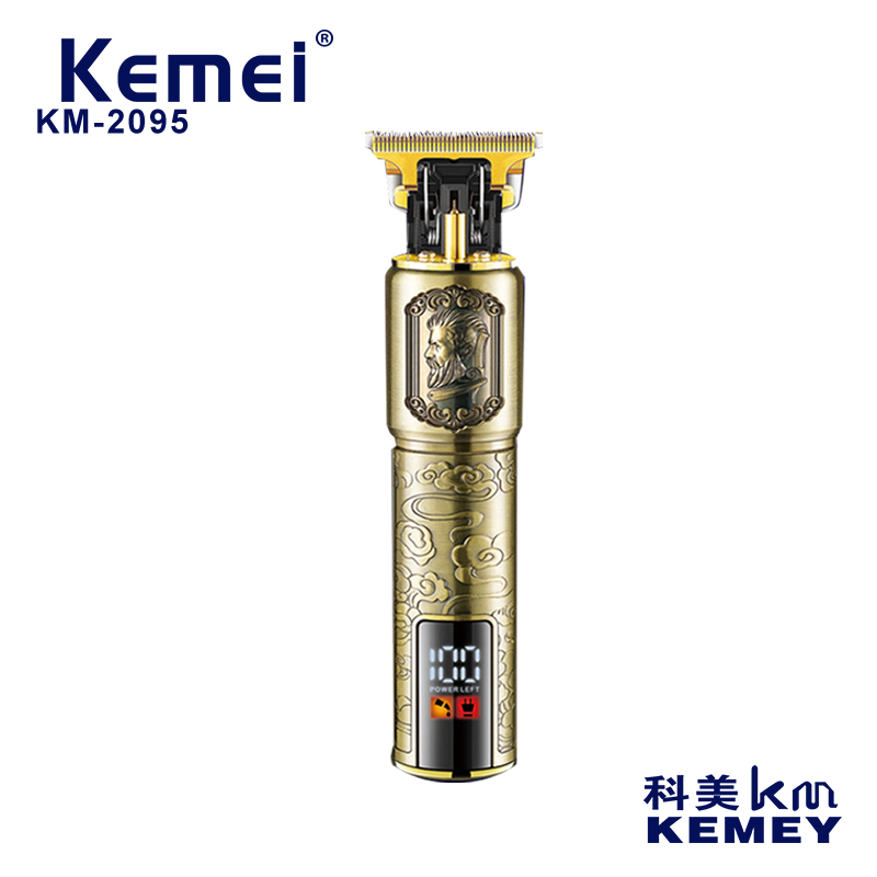 科美t9理发器KM-2095复古云纹机身防滑电推子LCD液晶数显电推剪