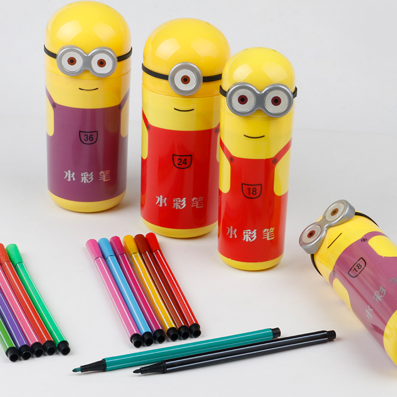 Children's watercolor pen set, washable, non-toxic for kindergartens, drawing pens, primary school students' art supplies, 18-color, 24-color box, 36-color details Picture