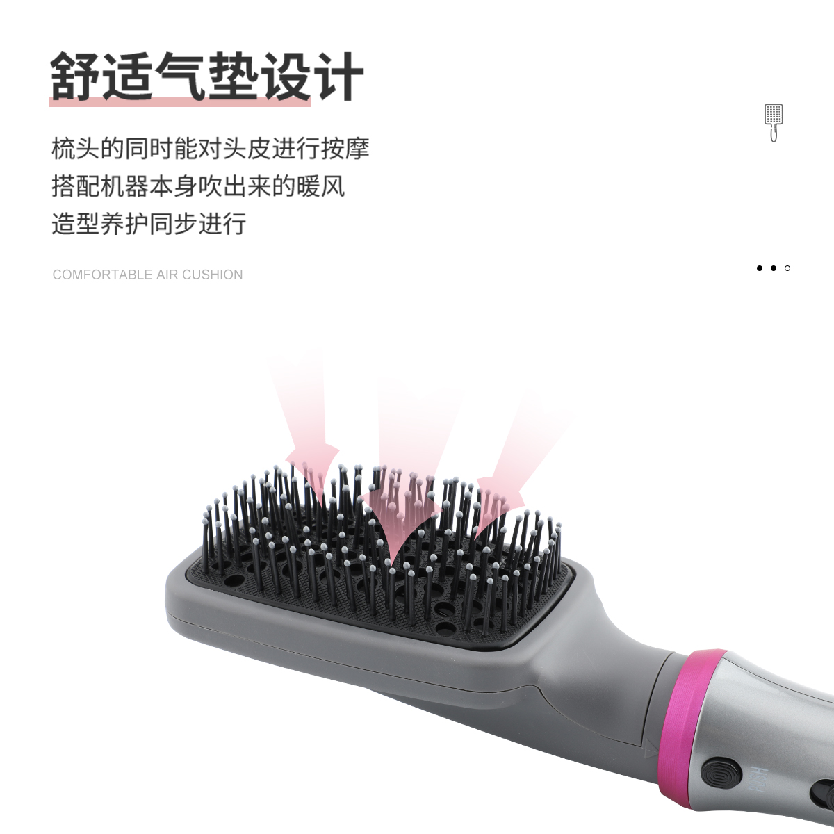 VGR Amazon Negative ion Comb, multi-functional hot air comb, Hair dryer, dual-purpose straight and curly hair Comb, Cross-border 408 Application Scenario