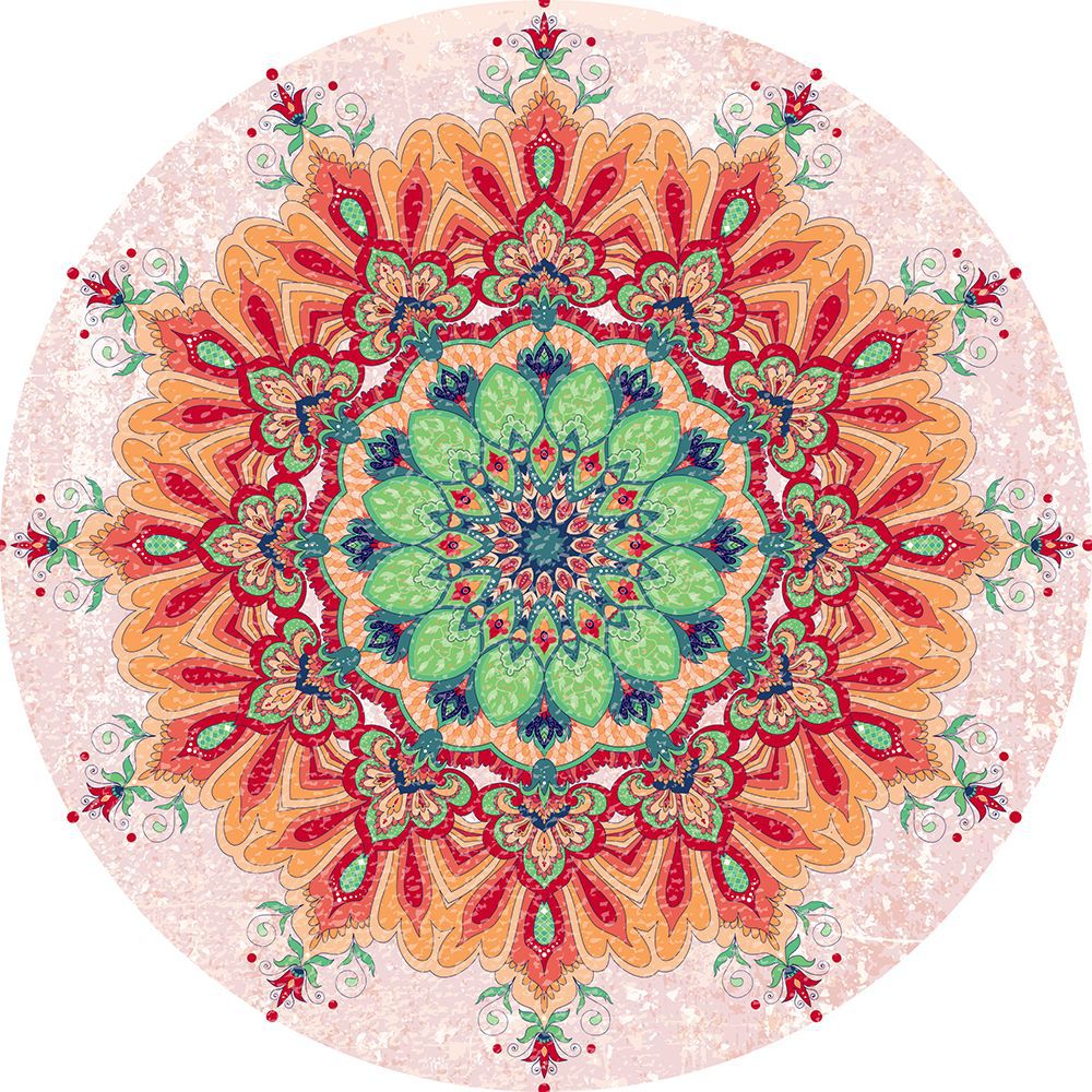 Ethnic-style fabric round carpet details Picture
