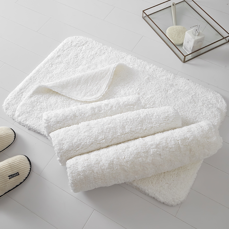 Hotel TOWE floor MATS are anti-slip, thick and absorbent, five-star hotel supplies. The all-cotton bathroom anti-slip floor mat is soft and absorbent, and does not shed easily Specification image