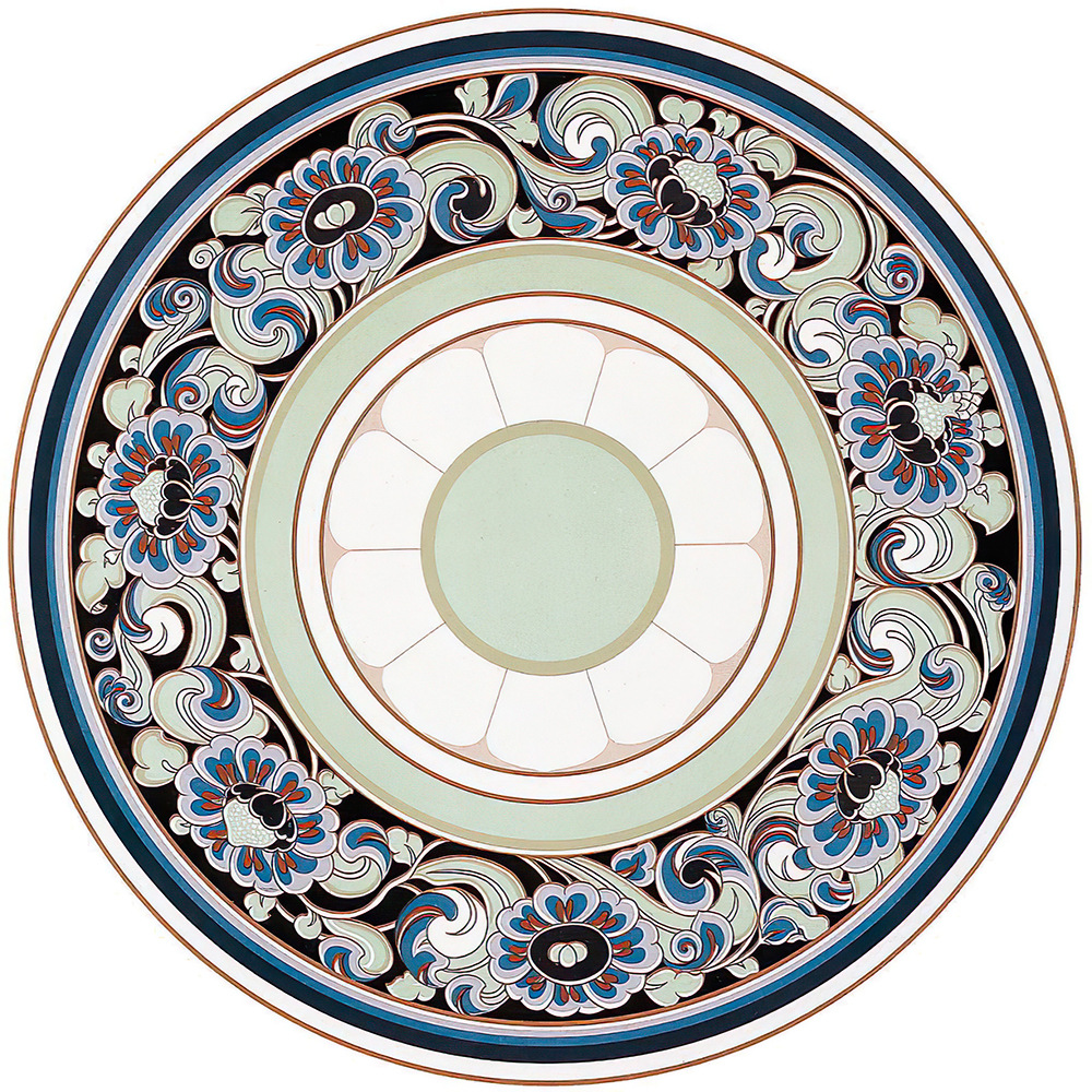 Ethnic-style fabric round carpet