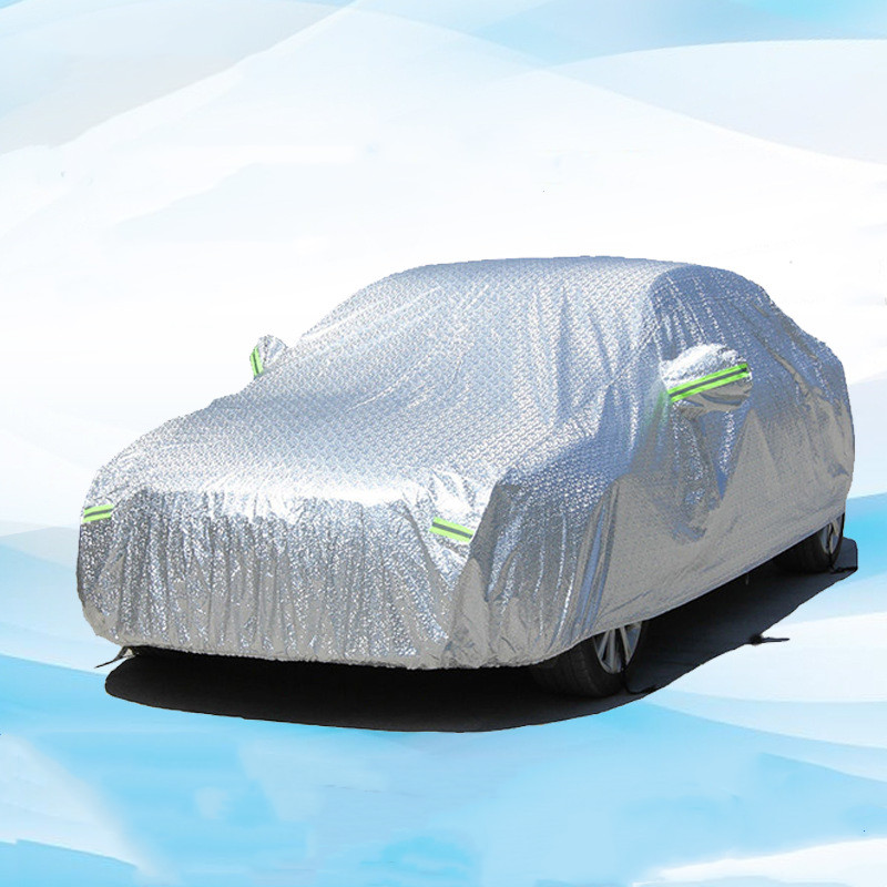 Car coat single aluminum film full cover car cover four general heat insulation, sun protection, rain and dust car shade QW216