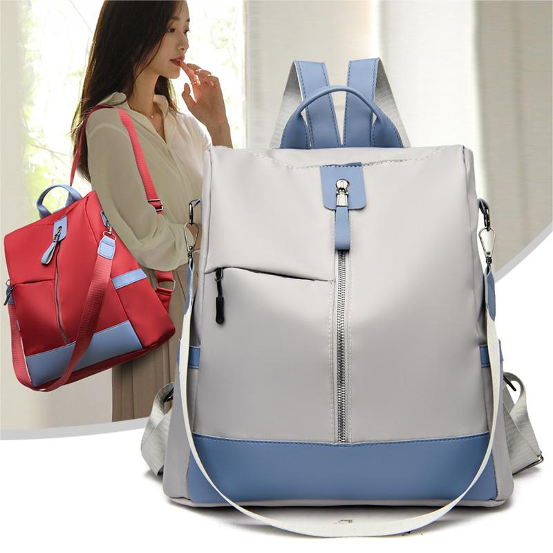 New nylon bag casual anti-theft backpack for women, Oxford fabric large-capacity multi-purpose women's bag, Korean style simple and fashionable travel and shopping bag