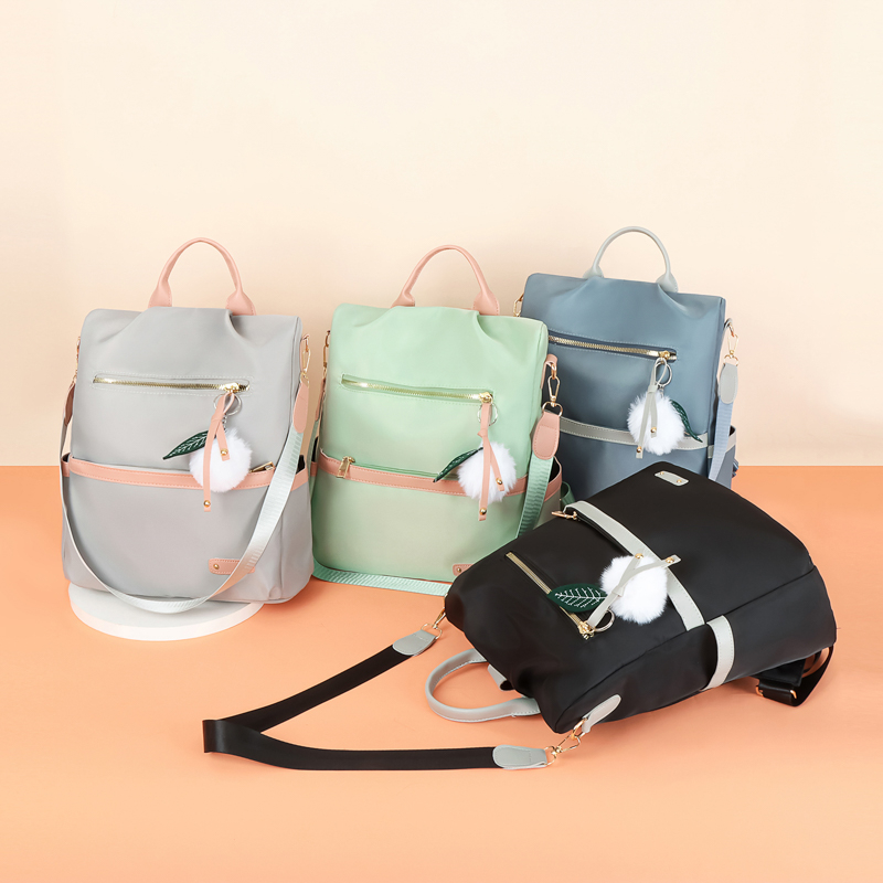 New nylon bag casual anti-theft backpack for women, Oxford fabric large-capacity multi-purpose women's bag, Korean style simple and fashionable travel and shopping bag Specification image