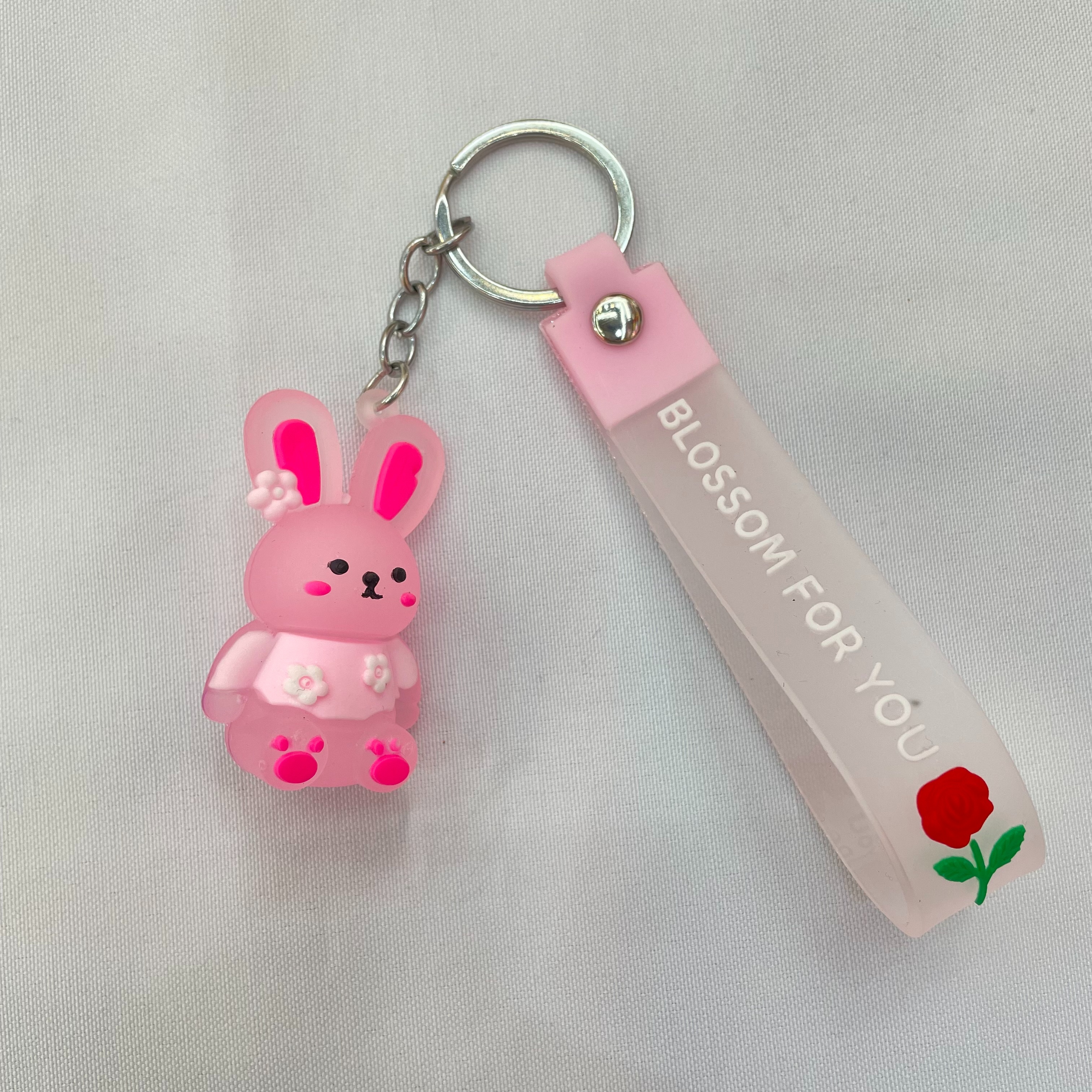 Creative cartoon rabbit soft rubber keychain rabbit three-dimensional figurine pendant undefined