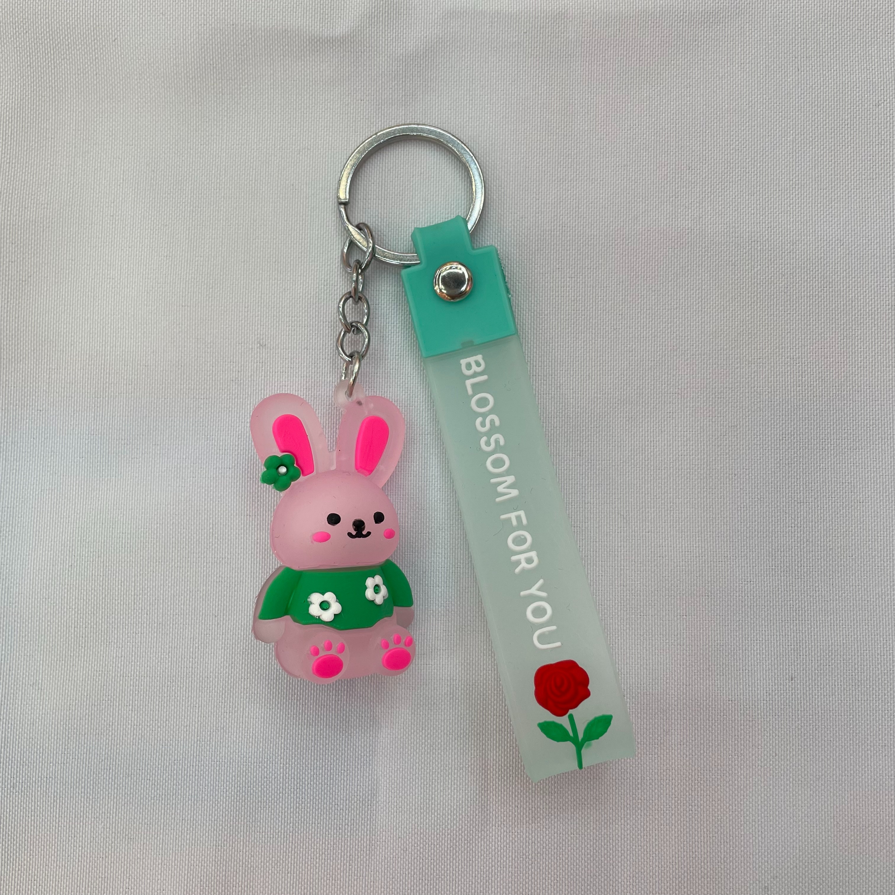 Creative cartoon rabbit soft rubber keychain rabbit three-dimensional figurine pendant undefined