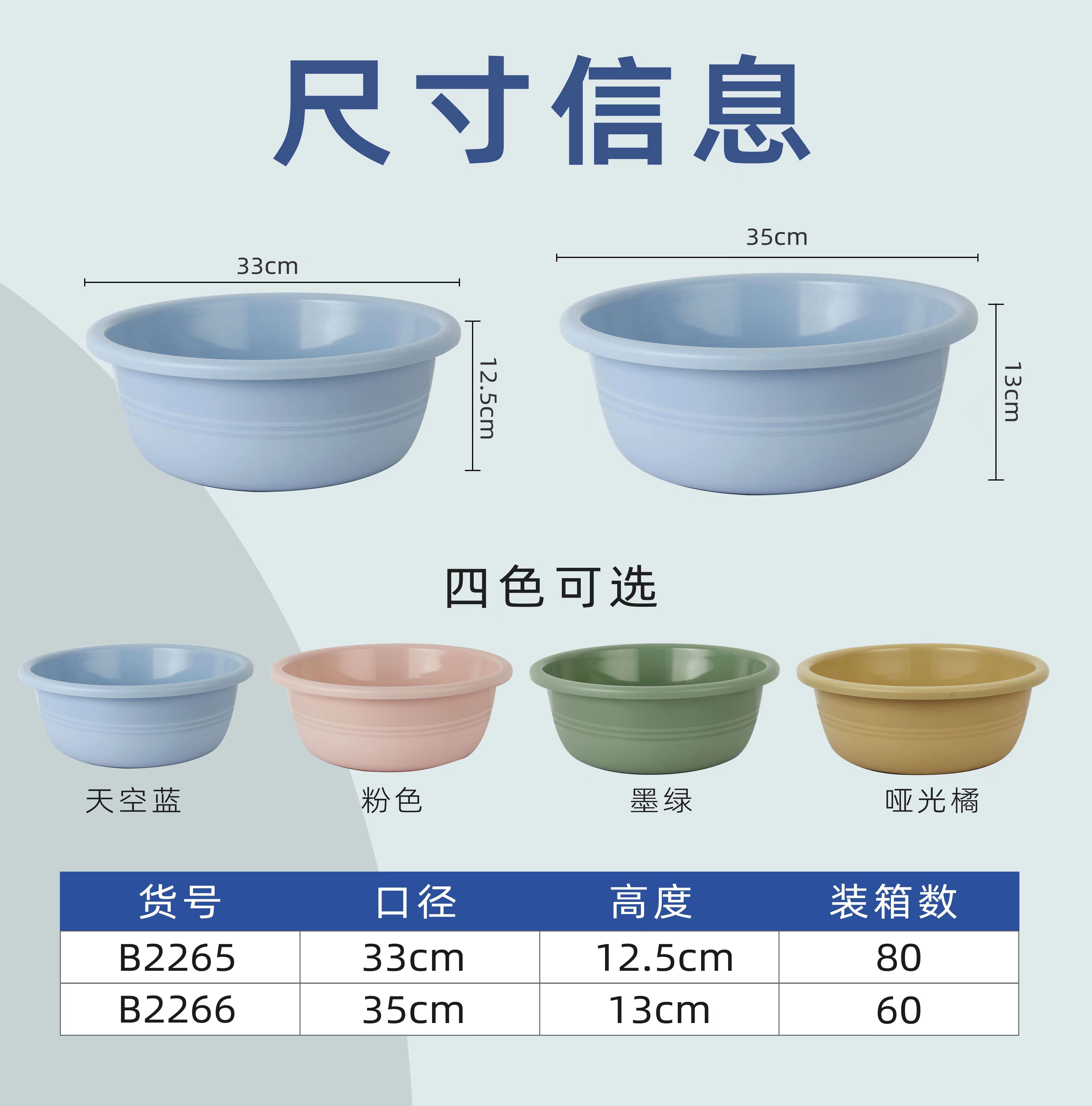 33*12.5 thick plastic washbasin, household laundry basin, student dormitory foot basin, baby small washbasin Item Picture