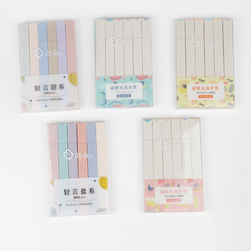 护眼荧光笔单头记号笔莫兰迪学生用彩色划重点笔记标记笔绘画笔记专用手账笔
