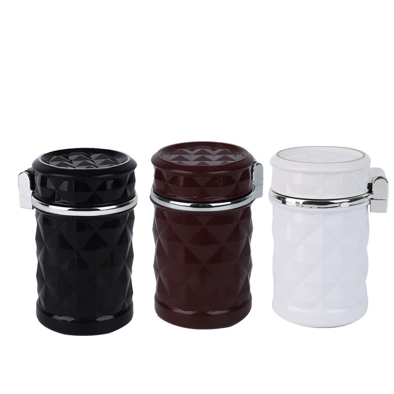 汽车用品汽车内饰用品汽车车载烟灰缸 钻石面带灯带盖烟灰缸QW226