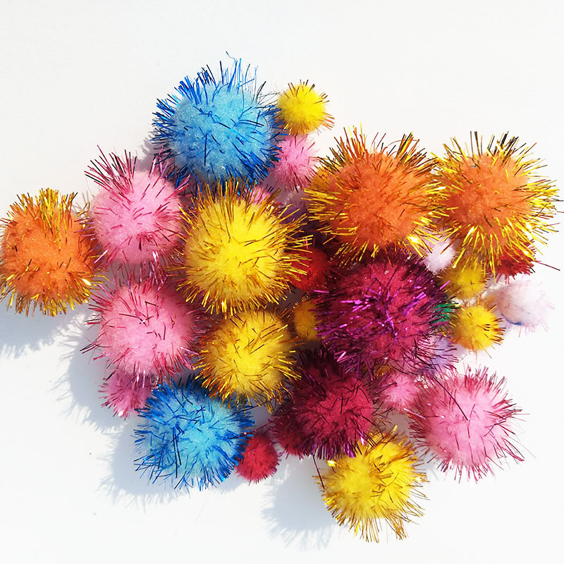 5CM mixed-color gold onion balls, polyester plush balls, Christmas plush balls, gold thread balls, handmade small plush balls for kindergartens, decorative accessories, clothing accessories, Xingsheng Balls JCQ050 Item Picture