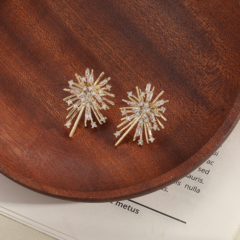 韩系冷淡风ins风格时尚烟花款百搭耳环耳钉羽蝶饰品