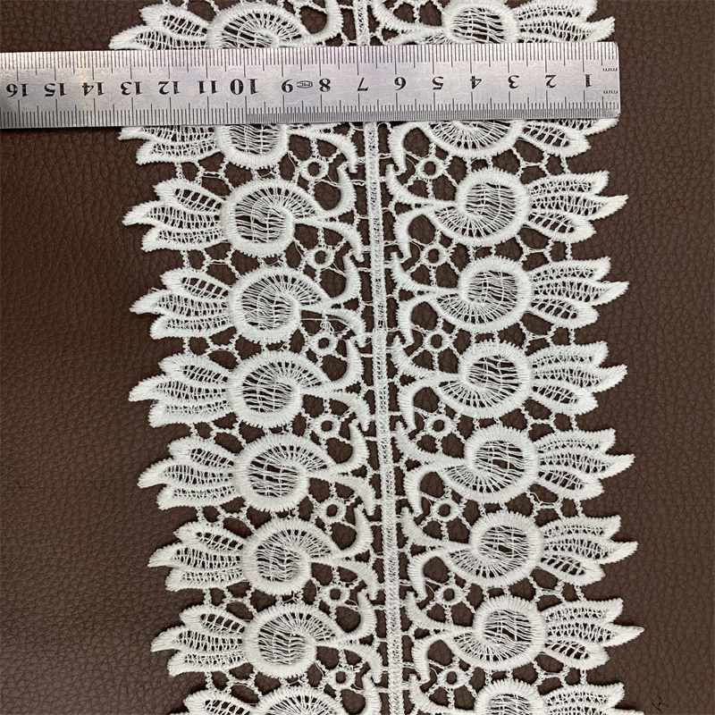 Factory direct sales of water-soluble lace accessories, lace embroidery, high-quality polyester double-sided symmetrical polyester lace. Welcome to customize with samples Specification image