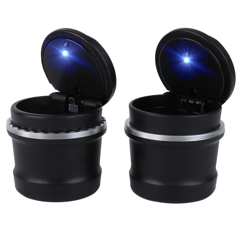 汽车用品汽车内饰用品通用车载烟灰缸 带LED灯翻盖空调出风口挂式创意烟灰缸QW232
