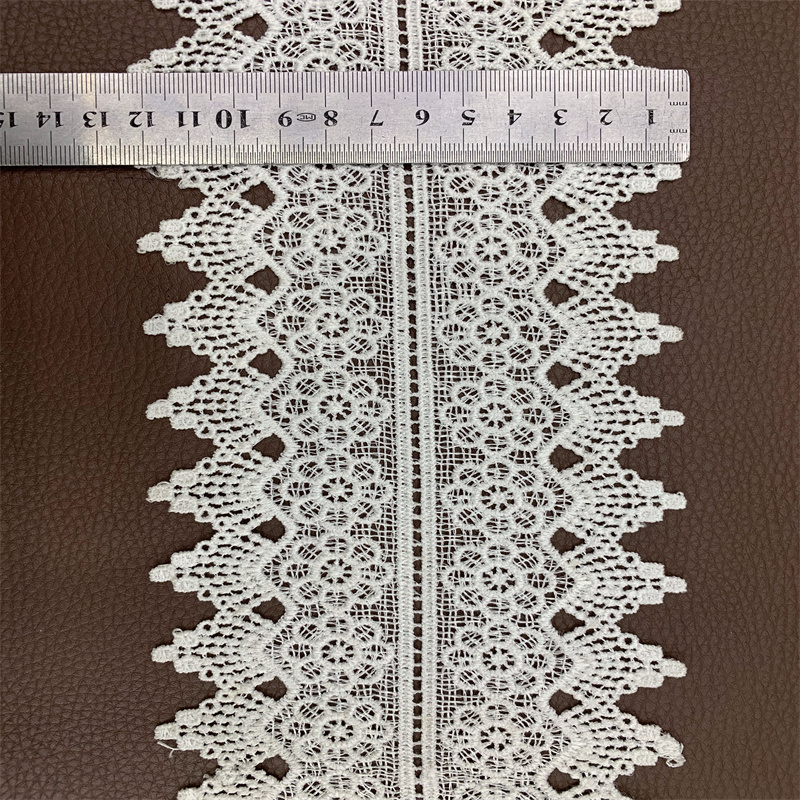 Factory direct sales of water-soluble lace accessories, lace, computer-embroidered polyester lace, double-sided symmetrical polyester lace, custom-made according to samples Specification image