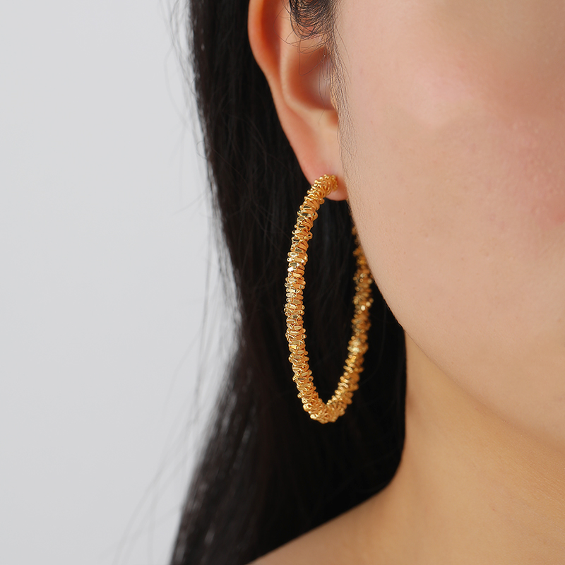 Korean-style, fashionable and versatile, with a strong sense of design, large circle earrings, stud earrings and butterfly accessories Application Scenario