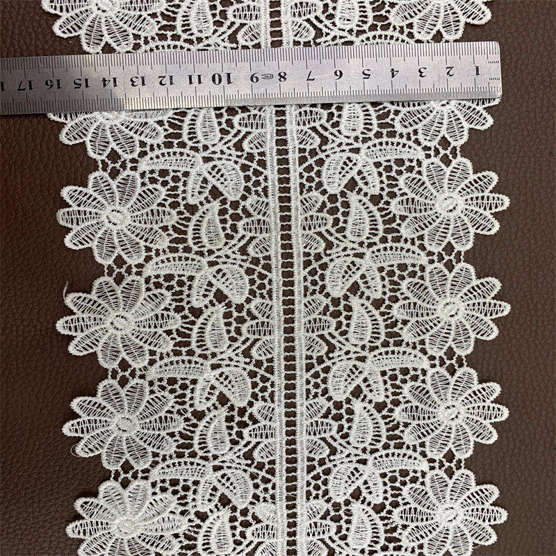 Factory direct sales of water-soluble lace accessories, lace, computer-embroidered polyester lace, double-sided symmetrical polyester lace, custom-made according to samples details Picture