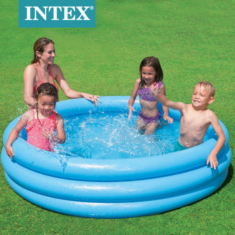 INTEX59416蓝色三环水池家庭充气水池儿童泳池水池戏水池批发直供